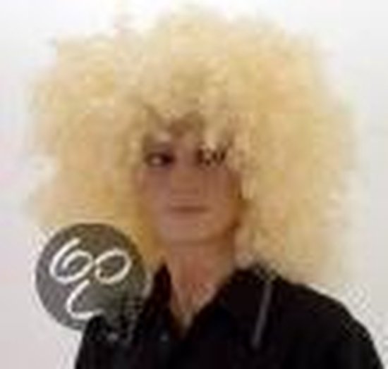 [LDV] Super afro pruik blond 60 cm