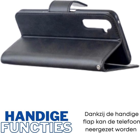 [EOL] Hoesje Zwart  - Geschikt voor OPPO A16 / A16S / A54S - Portemonnee Book Case - Boekje Met Kaarthouder / Pasjeshouder en Magneetsluiting - Booklet Beschermhoes Kunstleer