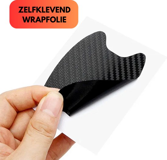 Deurgreep Sticker Carbon - 4 Stuks - Anti Krassen - Zelfklevend - Handgreep Autosticker Universeel - Exterieur Styling Deur - Auto Accessoires Stickers