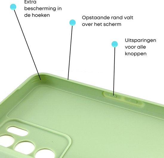 5 Pack - Hoesje Geschikt voor OPPO A16 / A16S / A54S  - 5x Siliconen Shock Proof Case - Stevige TPU Cover - Multipack met Zwart, Lichtblauw, Donkerblauw, Groen en Roze