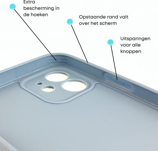 [EOL] 4-PACK - Hoesje Geschikt voor iPhone 12 - 4x Siliconen Shock Proof Case - Stevige TPU Cover - Multipack met Groen, Blauw, Zwart en Wit