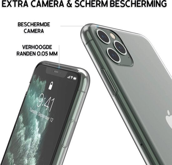 TORCE® iPhone 11 Pro Hoesje - Case Transparant + Gratis Glass Screenprotector
