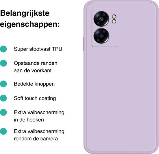 Hoesje Geschikt voor OPPO A57 / A57s - Paars - Stevige Shockproof Case - TPU Cover met Siliconen Touch - Backcover Telefoonhoesje