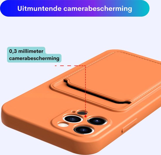 Stevig TPU Hoesje - Geschikt voor Apple iPhone 11 - Met Kaarthouder - Donkerblauw - Shockproof Case met Pasjeshouder - TPU Hoes Met Vakje Voor Pasje - Card Case Back Cover