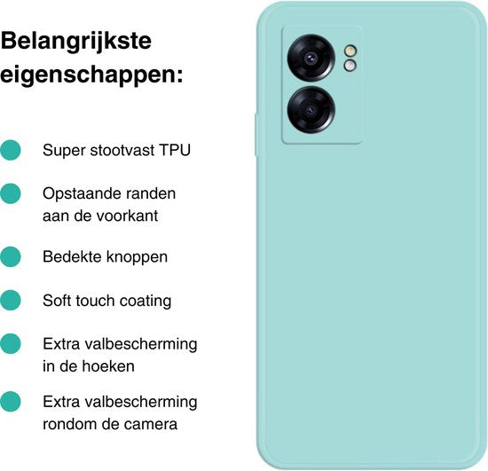 Hoesje Geschikt voor OPPO A57 / A57s - Lichtblauw - Stevige Shockproof Case - TPU Cover met Siliconen Touch - Backcover Telefoonhoesje