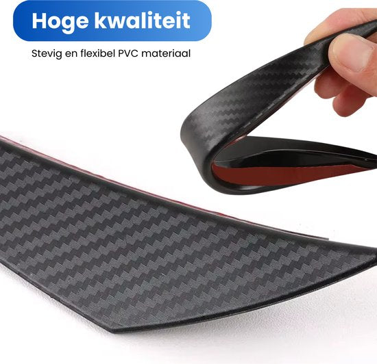 Universele Voorbumper Spoiler Set - 6 Stuks - Carbon Look Zwart - Spoiler Vinnen - Autospoiler - Bumper Strips Lip - Frontsplitter - Canards - Tuning Auto Accessoires