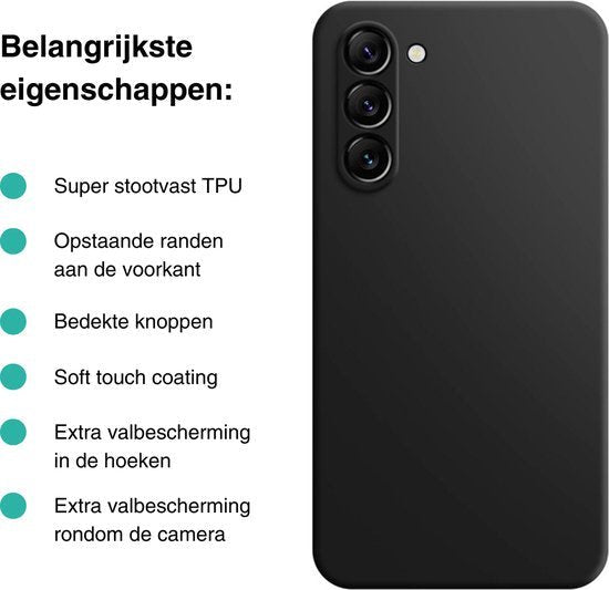 Hoesje Geschikt voor Samsung Galaxy S23+ / S23 Plus Hoesje - Zwart - Stevige Shockproof Case - TPU Cover met Siliconen Touch - Backcover Telefoonhoesje