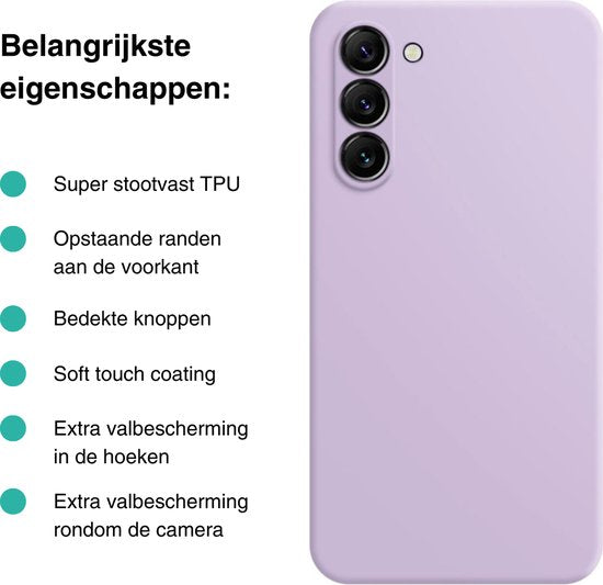 Hoesje Paars - Geschikt voor Samsung Galaxy S23 - Stevige Shockproof Case - TPU Cover met Siliconen Touch - Backcover Telefoonhoesje