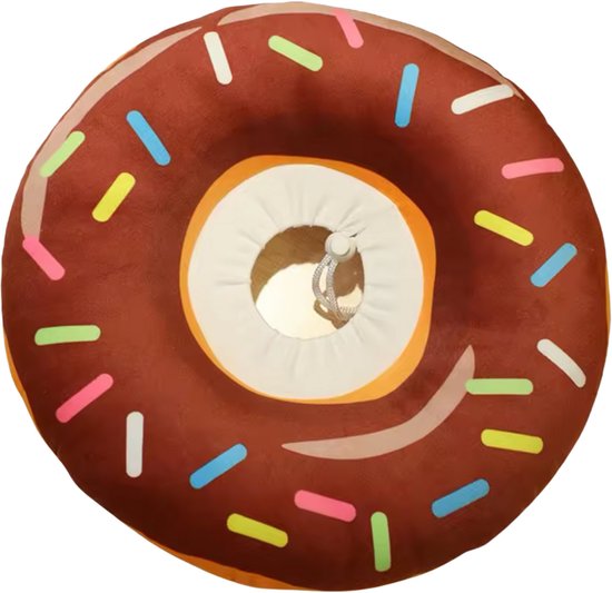 Donut Kattenkraag - Katten Accessoires - Zachte Beschermkraag voor Katten & Kleine Honden - Speelse Donut Vorm - Herstelkraag Anti-Krabben - Verstelbare Comfort Pet Cone - Maat M
