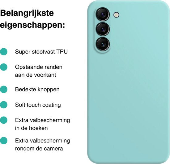 Hoesje Lichtblauw - Geschikt voor Samsung Galaxy S23 - Stevige Shockproof Case - TPU Cover met Siliconen Touch - Backcover Telefoonhoesje
