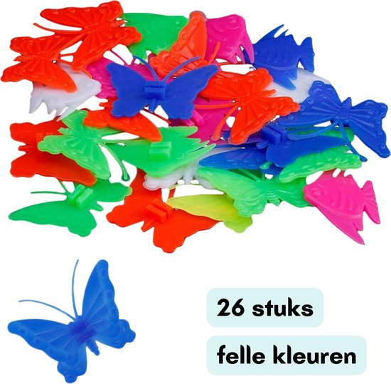 Fiets Spaakkralen Vlinders & Vissen - 26 Stuks - Fietskralen Kleuren - Kinderfiets Spaakkralen Vlinder - Kralen Fiets Kinderen - Spaak Reflectoren - Spaak Versiering