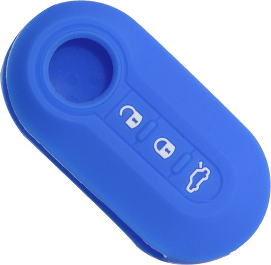 Siliconen Sleutelcover - Blauw Sleutelhoesje Geschikt voor Fiat 500 / 500L / 500X / 500C / Panda / Punto / Stilo - Sleutel Hoesje Cover - Auto Accessoires