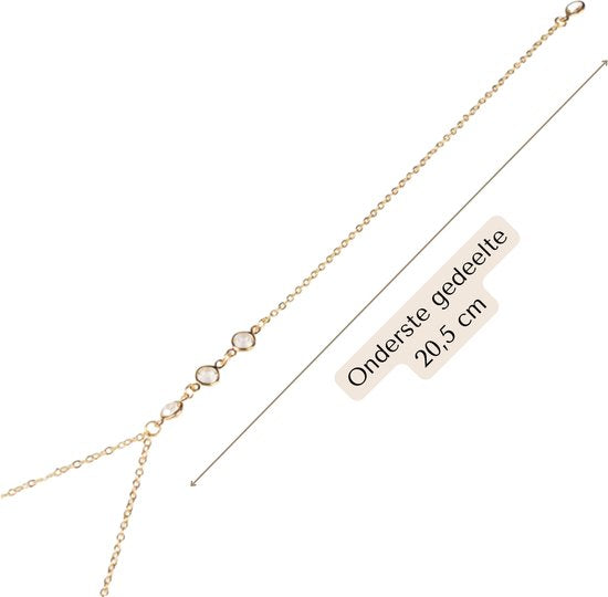 Rugketting - Goudkleurig met Steentjes - Back Chain Goud - Zomerse Ketting - Rug Ketting Dames