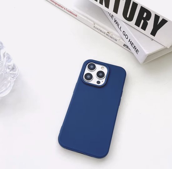 Hoesje Blauw - Geschikt voor Apple iPhone 16 Pro Max - Stevige Shockproof Case - TPU Cover met Siliconen Touch - Backcover Telefoonhoesje