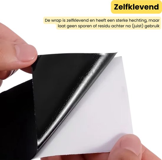 De-Chrome Wrap Mat Zwart - 300 x 7 cm - Chrome Delete Tape - Autowrap - Matzwart - Matte Black - Wrapfolie