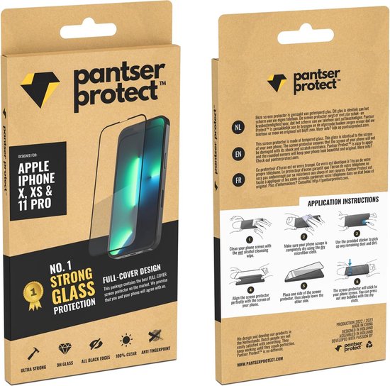 Pantser Protect™ Glass Screenprotector Geschikt voor iPhone X / Xs / 11 Pro - Case Friendly - Premium Pantserglas - Glazen Screen Protector
