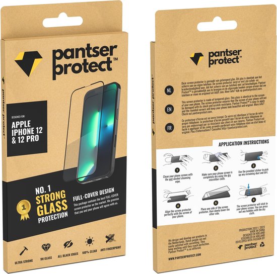Pantser Protect™ Glass Screenprotector Geschikt voor iPhone 12 / 12 Pro - Case Friendly - Premium Pantserglas - Glazen Screen Protector
