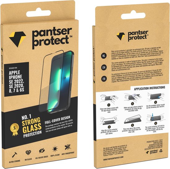 Pantser Protect™ Glass Screenprotector Geschikt voor iPhone SE 2022 / SE 2020 / 8 / 7 - Case Friendly - Premium Pantserglas - Glazen Screen Protector