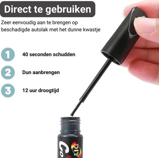 Autolak Lakstift Rood – Reparatie Lak met Kwastje – Geschikt voor Toyota Aygo, Citroën C1 & Peugeot 107 – Steenslag & Krasherstel – Kras stift - Autolak - Krassen Verwijderaar 12ml