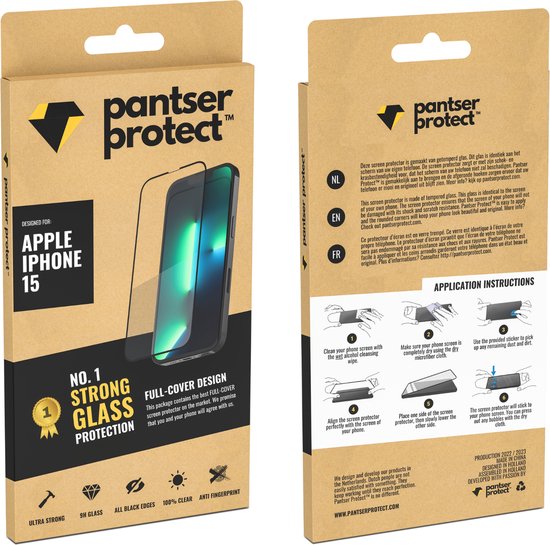 Pantser Protect™ Glass Screenprotector Geschikt voor iPhone 15 - Case Friendly - Premium Pantserglas - Glazen Screen Protector