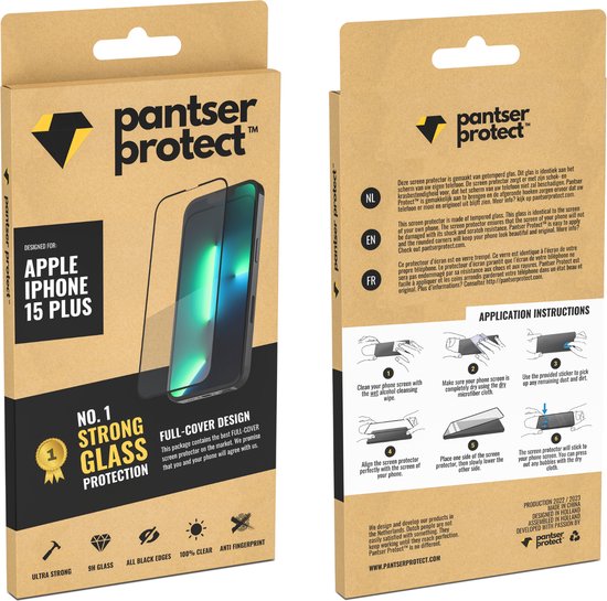Pantser Protect™ Glass Screenprotector Geschikt voor iPhone 15 Plus / 15+ - Case Friendly - Premium Pantserglas - Glazen Screen Protector