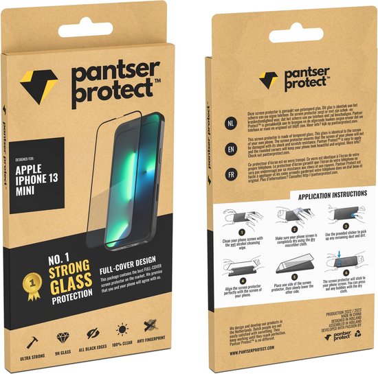 Pantser Protect™ Glass Screenprotector Geschikt voor iPhone 13 Mini - Case Friendly - Premium Pantserglas - Glazen Screen Protector