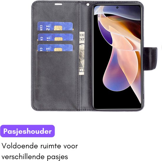 Hoesje Zwart - Geschikt voor Samsung Galaxy S23 FE - Portemonnee Book Case - Boekje Met Kaarthouder / Pasjeshouder en Magneetsluiting - Booklet - Wallet Beschermhoes - Telefoonhoesje