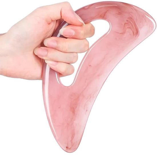 Set Van 2 - Grote Gua Sha Met Handvat - Gua Sha Voor Het Gezicht - Massage Gereedschap - Anti Cellulite - Spa Acupunctuur - Roze