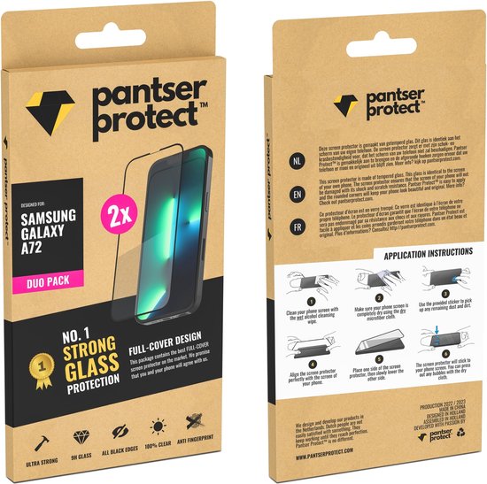 DUO-PACK - 2x Pantser Protect™ Glass Screenprotector Geschikt voor Samsung Galaxy A72 - Case Friendly - Premium Pantserglas - Glazen Screen Protector
