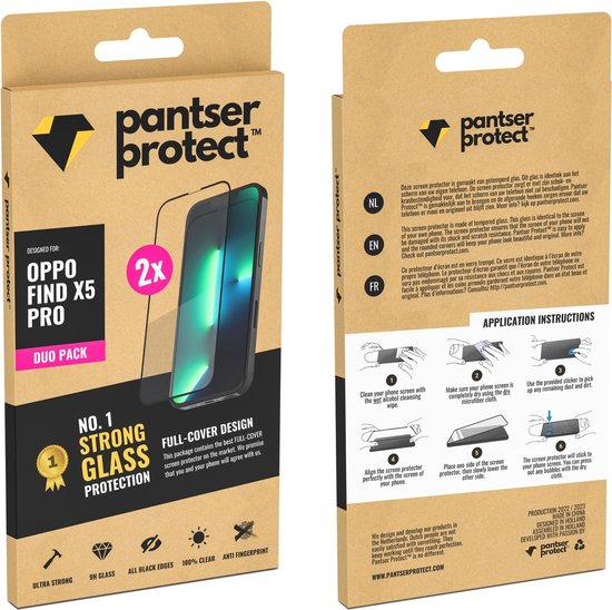 DUO-PACK - 2x Pantser Protect™ Glass Screenprotector Geschikt voor OPPO Find X5 Pro - Case Friendly - Premium Curved Pantserglas - Glazen Screen Protector