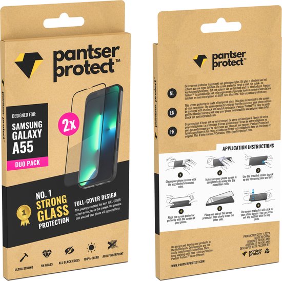 DUO-PACK - 2x Pantser Protect™ Glass Screenprotector Geschikt voor Samsung Galaxy A55 - Case Friendly - Premium Pantserglas - Glazen Screen Protector