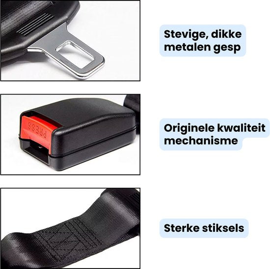 Gordel Verlenger - 23 CM - Autogordel Gesp - Veilig Gordel Verlengstuk - Waarschuwing Stopper - Stevige Gordel Clip - Autogordel Piep - Auto Accessoires