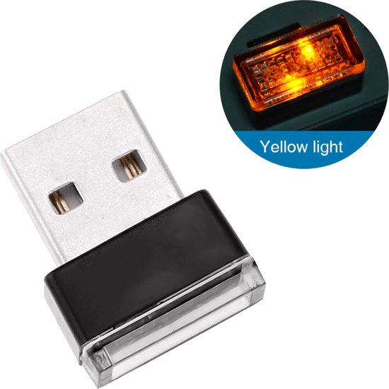 USB Led Verlichting Oranje - USB LED Lampje voor Auto, Interieur of Laptop - Mini Sfeerverlichting Dashboard - Nachtverlichting Auto - Autoverlichting