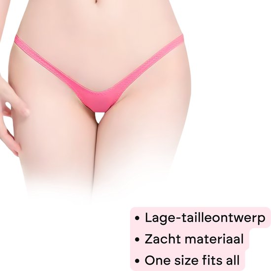 Sexy Micro String – Beige Lingerie – Comfortabele & Luxe Dames String – Dames Ondergoed - Mini Onderbroek - Maat L