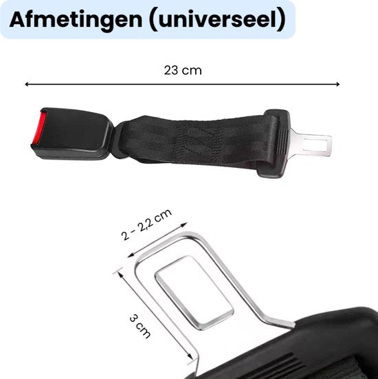 Gordel Verlenger - 23 CM - Autogordel Gesp - Veilig Gordel Verlengstuk - Waarschuwing Stopper - Stevige Gordel Clip - Autogordel Piep - Auto Accessoires