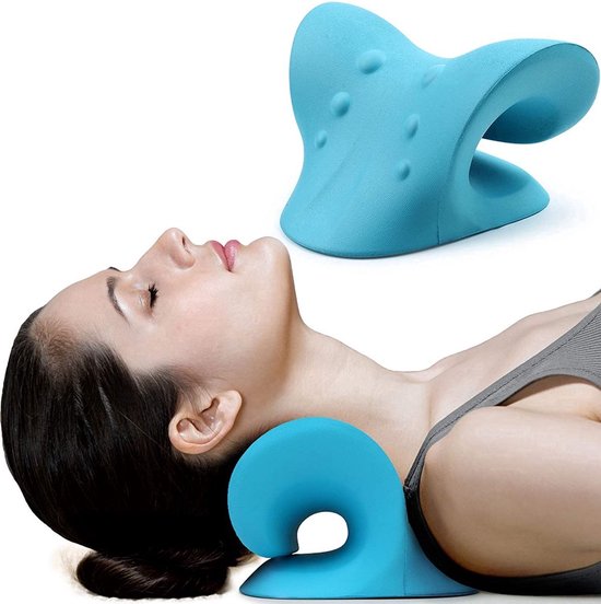 Nekstretcher- Zwart- Nekkussen- Acupunctuur- Nek massage- Soepel Kussen- Postuur Corrector- Nek stretcher- Nek Releaser