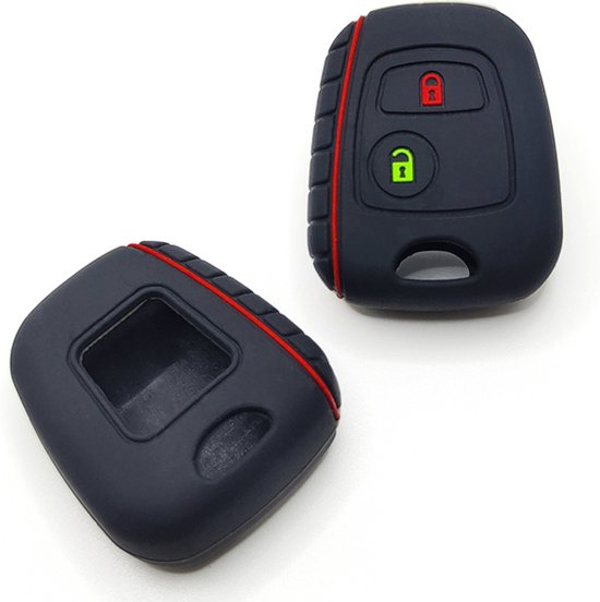 Siliconen Sleutelcover - Geschikt voor Toyota Aygo / Citroën C1 / Peugeot 107 - Zwart Sport - Sleutel Hoesje Cover Geschikt voor Peugeot 107 / 107 / 206 / 207 / 306 / 307 / 406 / 407  - Auto Accessoires