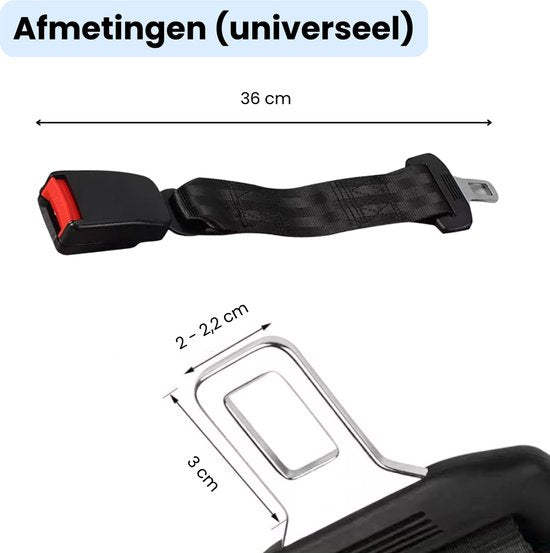 Gordel Verlenger - 23 CM - Autogordel Gesp - Veilig Gordel Verlengstuk - Waarschuwing Stopper - Stevige Gordel Clip - Autogordel Piep - Auto Accessoires