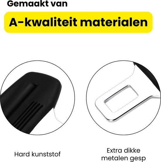 2x Gordel Gesp - Hoge Kwaliteit - Alarm Piep Stoppers Set - Stevig Metaal en Kunststof - Waarschuwing Stopper - Gordelclip - Autogordel Uiteinde - Auto Accessoires