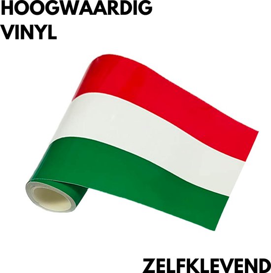 Auto Kleuren Sticker op Rol - 1 Meter x 15 CM - Italiaanse Vlag - Striping Wrap voor Grill, Zijspiegels en Skirts - Autostickers - Auto Accessoires Stickers - Past Bij Italiaanse Automerken