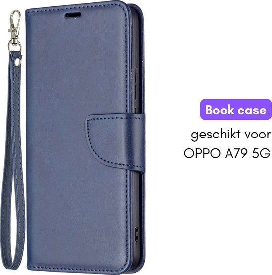 Hoesje Blauw geschikt voor OPPO A79 5G - Portemonnee Book Case - Boekje Met Kaarthouder / Pasjeshouder en Magneetsluiting - Booklet - Wallet Beschermhoes - Telefoonhoesje
