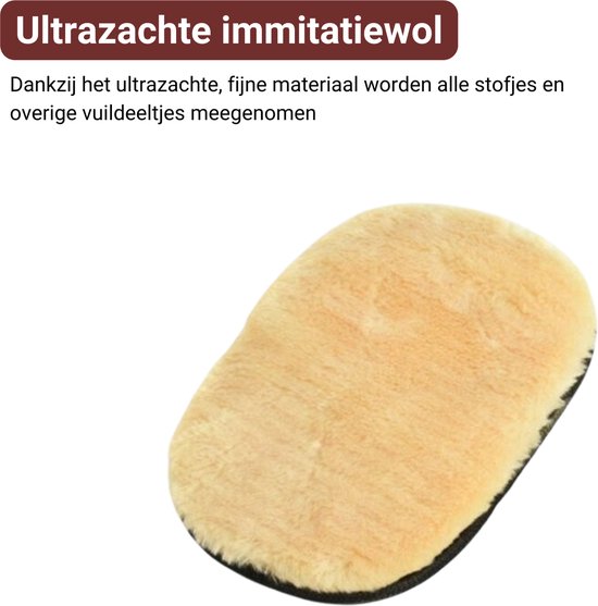 Zachte Washandschoen Interieur - Luxe Spons - Auto Interieur Reiniging - Dashboard Borstel - Immitatiewol - Cockpit - Auto Accessoires