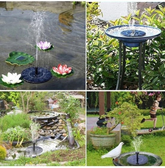 solar  water fontein - tuin - vijver - - moederdaf cadeau zonne energie - sier tuin - water --outdoor - zonlicht - waterspuit - sproeikoppen - zwembaden - spuithoogte - energie sparende- tuindecoratie