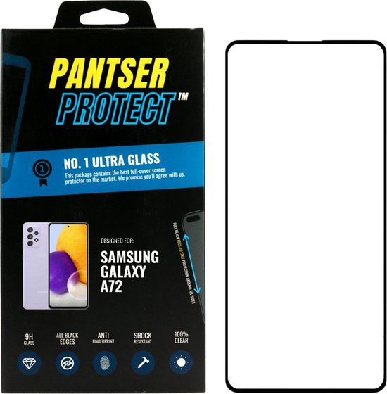 [EOL] Pantser Protect ™ Case Friendly Screenprotector Geschikt voor Samsung Galaxy A72 - Premium glazen full-cover Pantserglas Protector - Tempered Glass Bescherm Glas