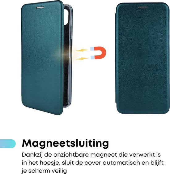 Wallet Hoesje Groen - Geschikt voor Samsung Galaxy A22 5G - Portemonnee Book Case - Boekje met Kaarthouder / Pasjeshouder en Magneetsluiting - Booklet Beschermhoes
