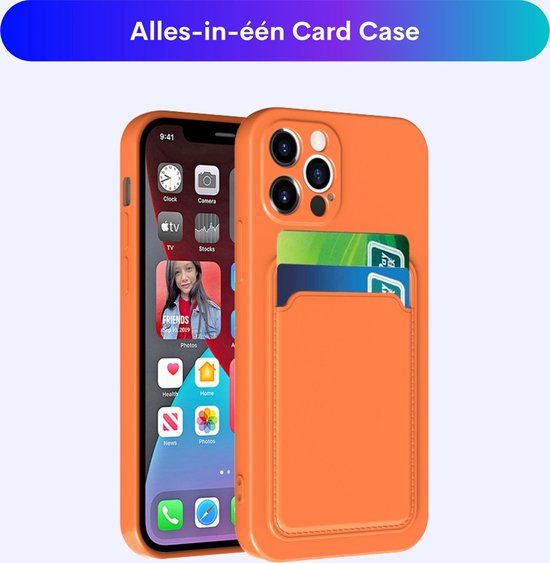 Stevig TPU Hoesje - Geschikt voor Apple iPhone 11 - Met Kaarthouder - Donkerblauw - Shockproof Case met Pasjeshouder - TPU Hoes Met Vakje Voor Pasje - Card Case Back Cover