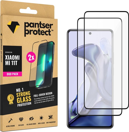 [EOL] DUO-PACK - 2x Pantser Protect™ Glass Screenprotector Geschikt voor Xiaomi 11T - Case Friendly - Premium Pantserglas - Glazen Screen Protector