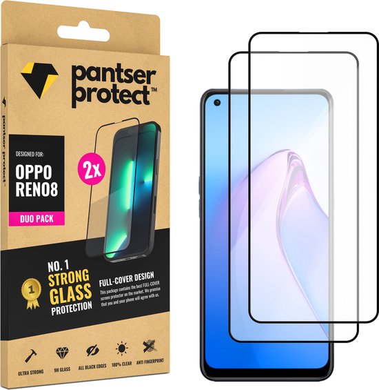 [EOL] DUO-PACK - 2x Pantser Protect™ Glass Screenprotector Geschikt voor OPPO Reno8 - Case Friendly - Premium Pantserglas - Glazen Screen Protector OPPO Reno 8