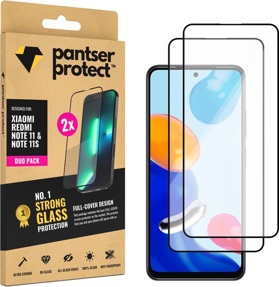 [EOL] DUO-PACK - 2x Pantser Protect™ Glass Screenprotector Geschikt voor Xiaomi Redmi Note 11 / Note 11S - Case Friendly - Premium Pantserglas - Glazen Screen Protector