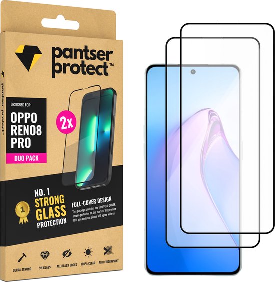 [EOL] DUO-PACK - 2x Pantser Protect™ Glass Screenprotector Geschikt voor OPPO Reno8 Pro - Case Friendly - Premium Pantserglas - Glazen Screen Protector OPPO Reno 8 Pro
